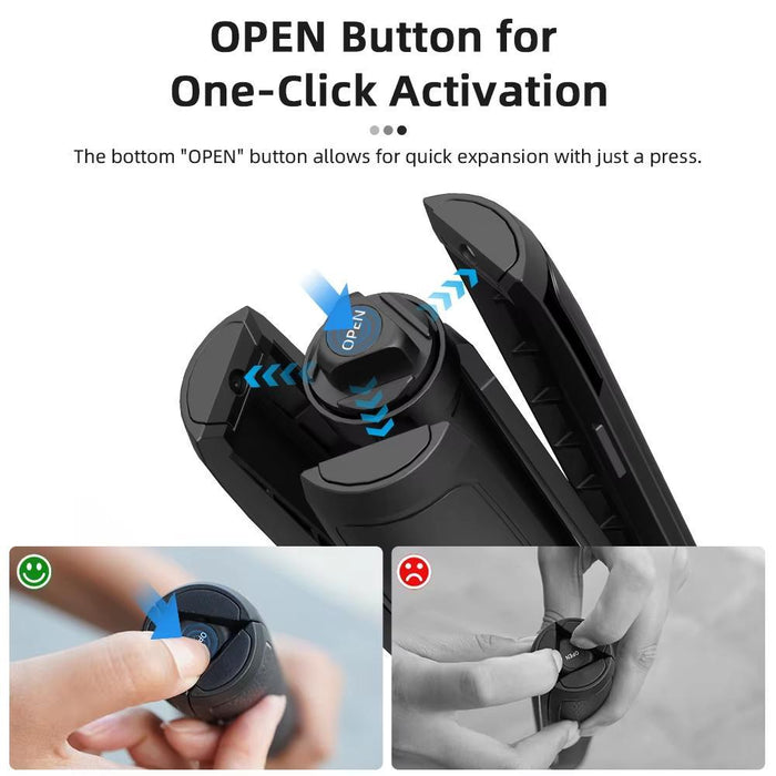 1.63M Magnetic Quick-Release Tripod Selfie Stick For Action Cameras For Vlogging Outdoor Sports Black