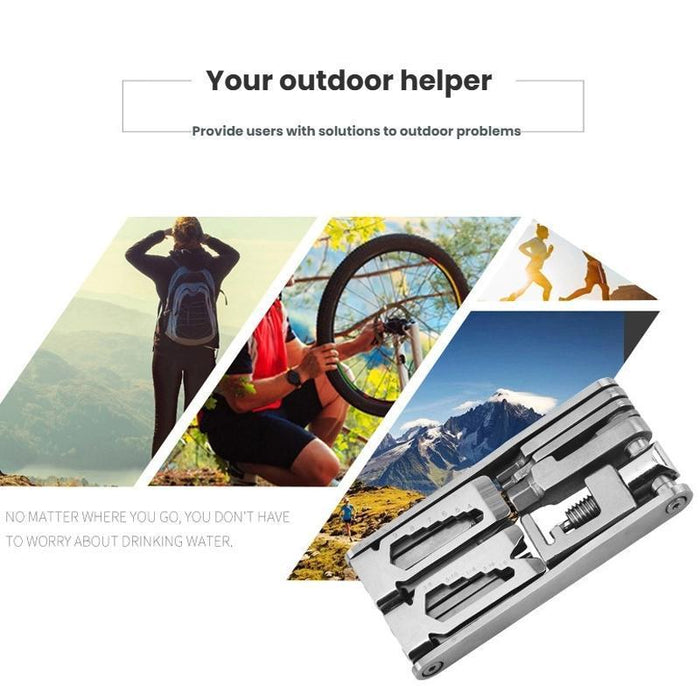 15-In-1 Bicycle Repair Tool Silver