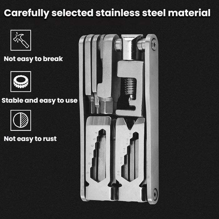 15-In-1 Bicycle Repair Tool Silver