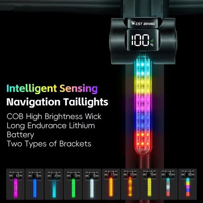 180-Degree Wide Angle Bike Tail Light With Dynamic Led Effects