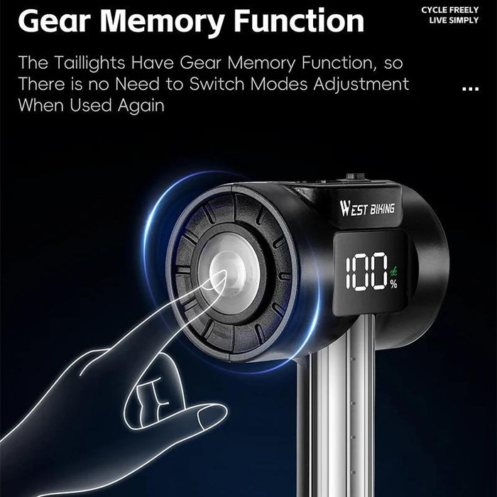 180-Degree Wide Angle Bike Tail Light With Dynamic Led Effects