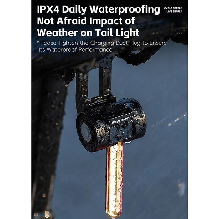 180-Degree Wide Angle Bike Tail Light With Dynamic Led Effects