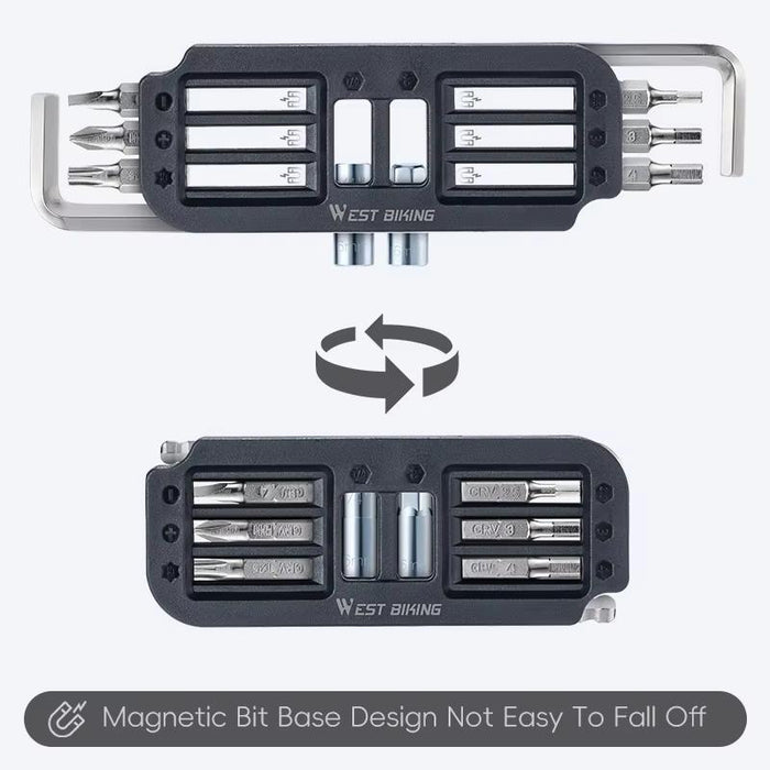 10-In-1 Bike Repair Tool Kit With Hex Keys Socket Set And Bits