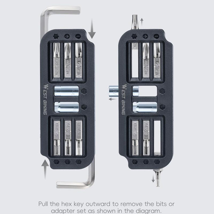 10-In-1 Bike Repair Tool Kit With Hex Keys Socket Set And Bits