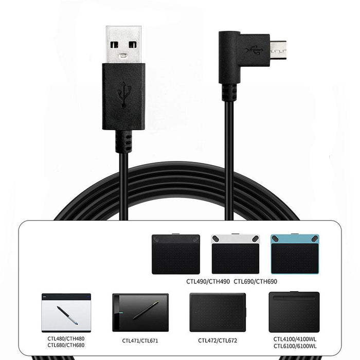 1.8M Data Cable For Wacom Intuos Tablets Black