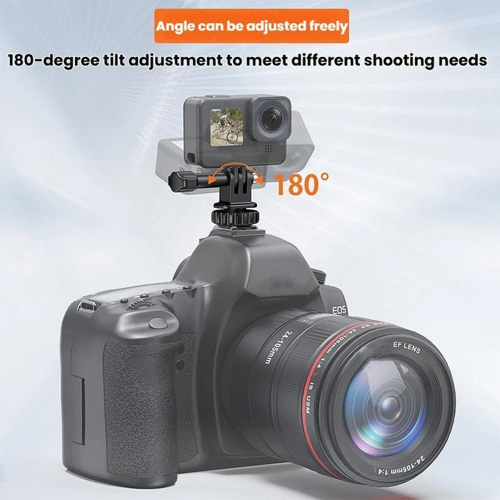 1 / 4 Cold Shoe Mount To Action Camera Adapter Cold Shoe Base F External Camera Tripod Black