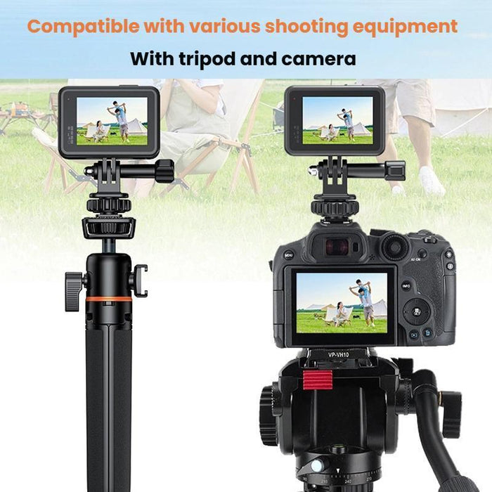 1 / 4 Cold Shoe Mount To Action Camera Adapter Cold Shoe Base F External Camera Tripod Black