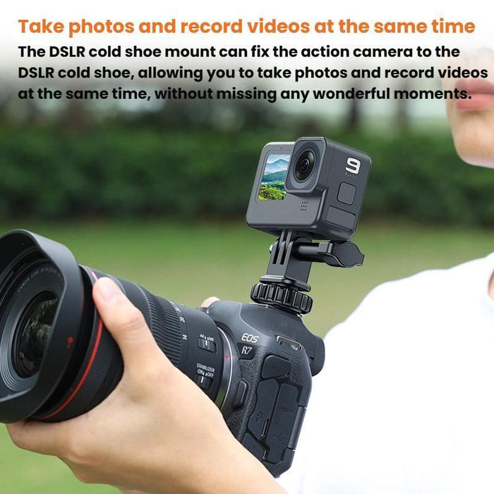 1 / 4 Cold Shoe Mount To Action Camera Adapter Cold Shoe Base F External Camera Tripod Black