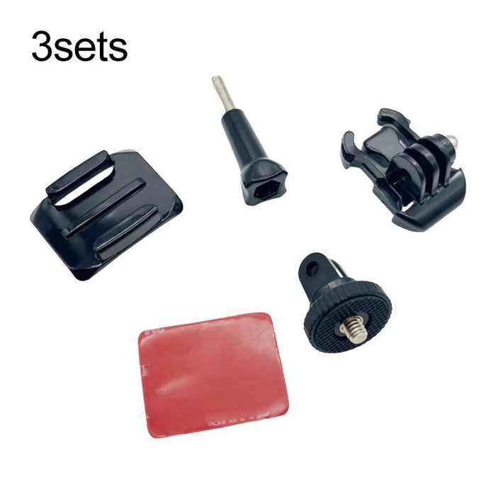 3Sets 1 / 4 Screw Adapter Quick-Release Base Motorcycle Helmet Accessory Base - Arc Shape
