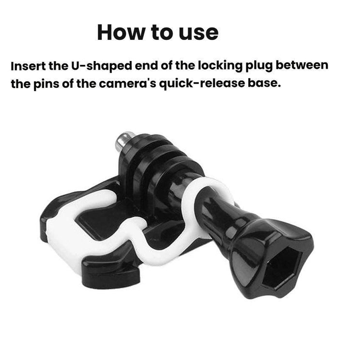 10Pcs Silicone Locking Buckle Sports Camera Accessories Safety Buckle Surfboard Base Fixed Base Plug Anti-Release Buckle