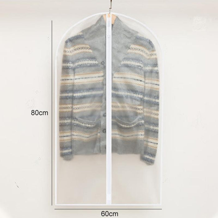 2 Pcs Transparent Wardrobe Storage Bags Cloth Hanging Garment Suit Coat Dust Cover With Zipper