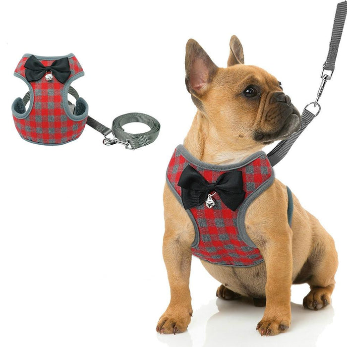 Adjustable Plaid Vest Leash For Cat Dog