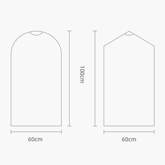 100 Pcs Disposable Transparent Clothes Dust Bag Cover - Size 60X130Cm Pp 4 Wires
