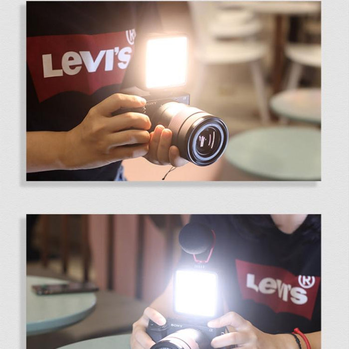 Vl81 Portable Three Cold And Hot Shoes Dual Colour Temperature Fill Light Shooting Recording Lighting Light