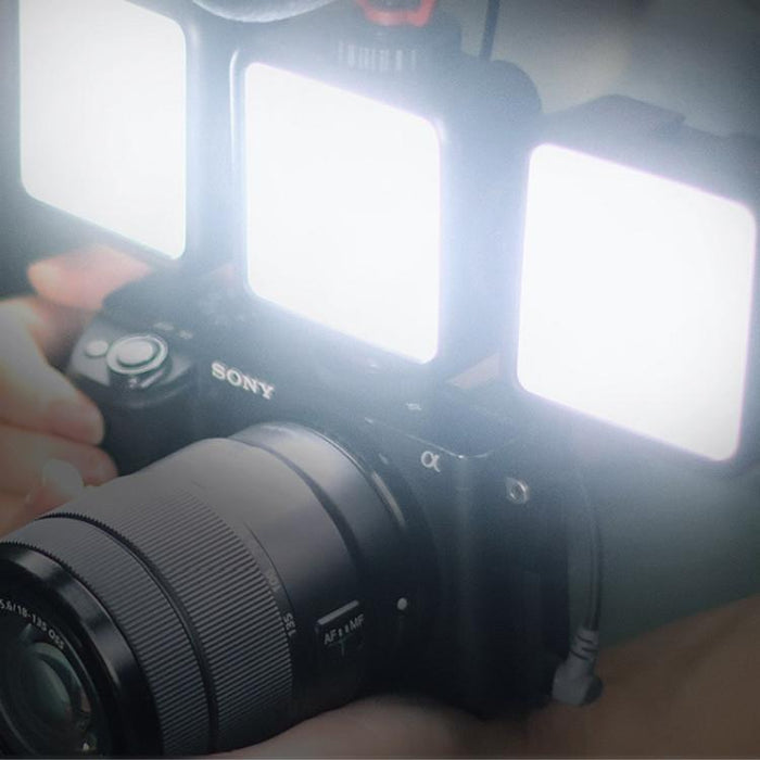 Vl81 Portable Three Cold And Hot Shoes Dual Colour Temperature Fill Light Shooting Recording Lighting Light