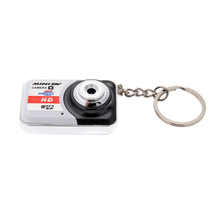 Ultra Mini Hd Kids Camera With Key Ring Tf Card Support Gray