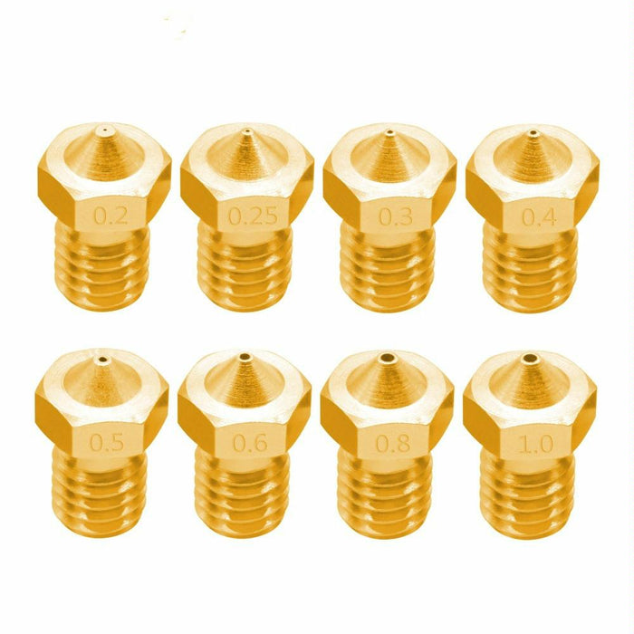 8-Piece E3D-V5 V6 M6 Thread Hot Nozzle Set For 3D Printers 1.75 / 0.8Mm