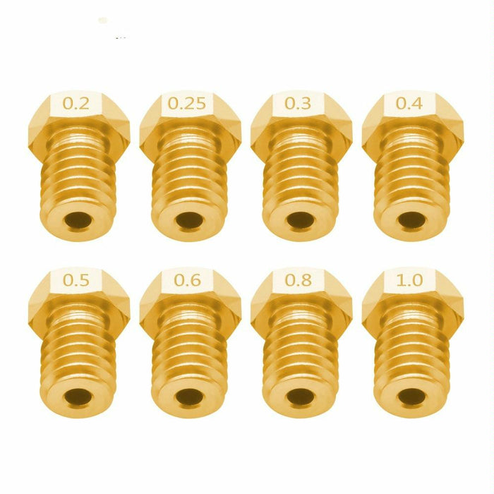8-Piece E3D-V5 V6 M6 Thread Hot Nozzle Set For 3D Printers 1.75 / 0.8Mm