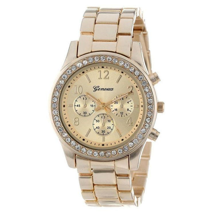 Women Alloy Diamond Stainless Steel Belt Watch