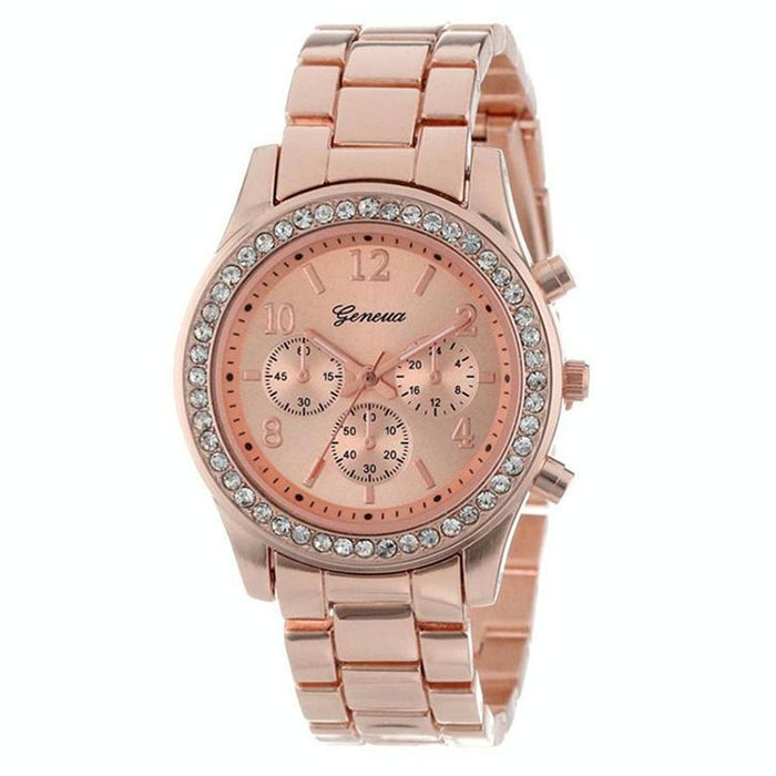 Women Alloy Diamond Stainless Steel Belt Watch