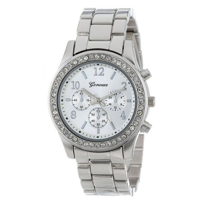 Women Alloy Diamond Stainless Steel Belt Watch