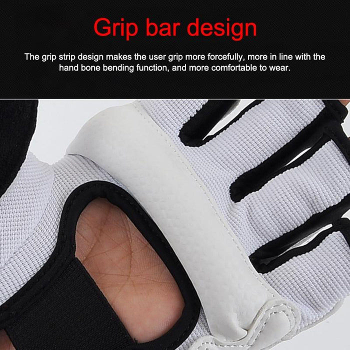 Half Fingers Adults Sandbag Training Boxing Gloves Pu Leather Fitness Sparring Taekwondo Gloves - S