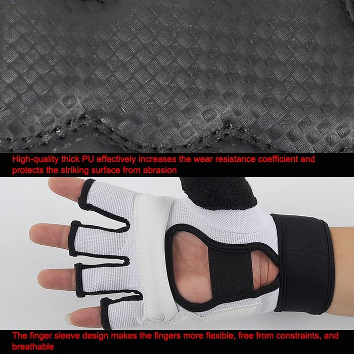 Half Fingers Adults Sandbag Training Boxing Gloves Pu Leather Fitness Sparring Taekwondo Gloves - S
