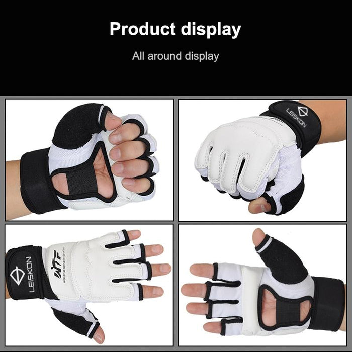 Half Fingers Adults Sandbag Training Boxing Gloves Pu Leather Fitness Sparring Taekwondo Gloves - S