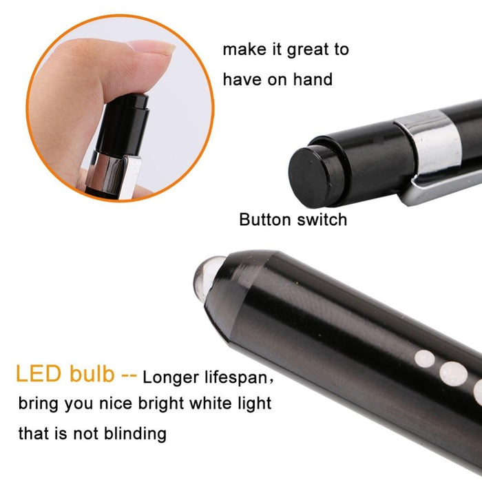 5-Piece Mini Led Pocket Penlight For Ear & Mouth Care Silver