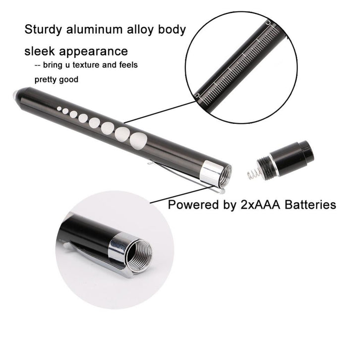 5-Piece Mini Led Pocket Penlight For Ear & Mouth Care Silver