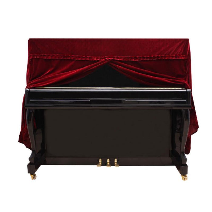 Gold Velvet Instrument Dust Piano Full Cover - Size 150X60X110Cm Red