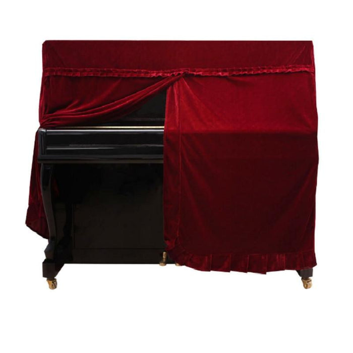 Gold Velvet Instrument Dust Piano Full Cover - Size 150X60X110Cm Red