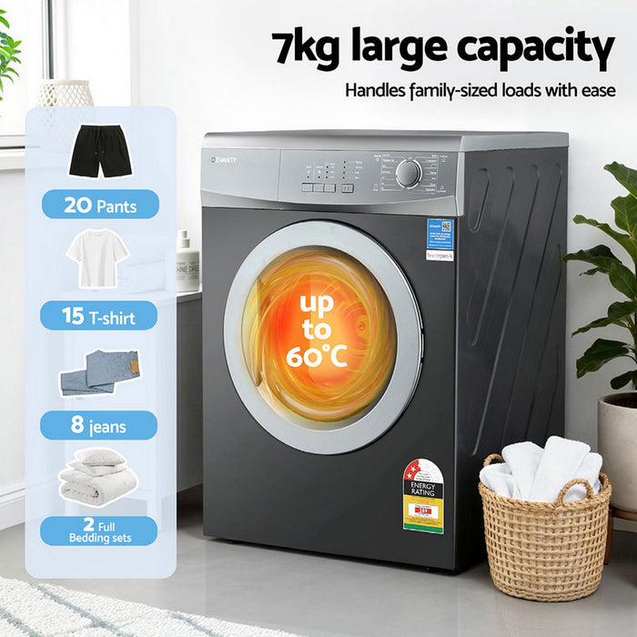 7Kg Tumble Dryer Vented 15 Auto Programs Grey
