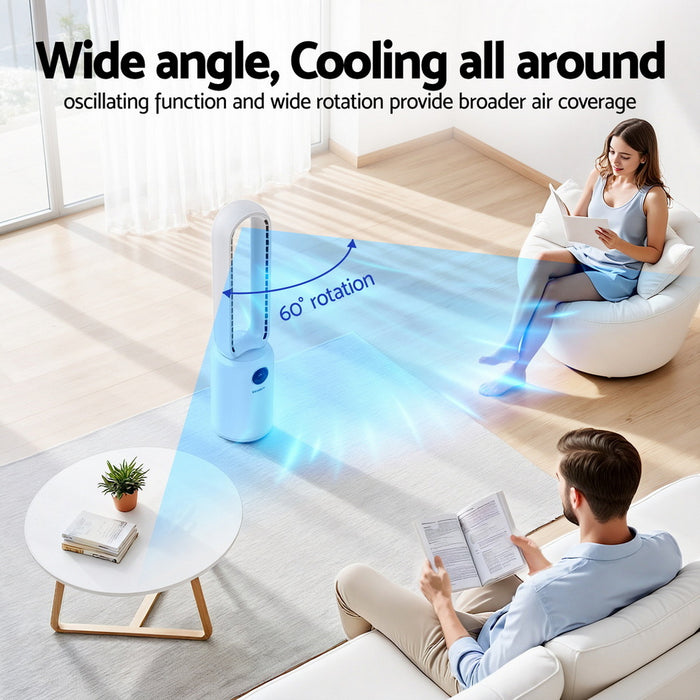 2In1 Bladeless Fan Air Purification W/ Remote 88cm