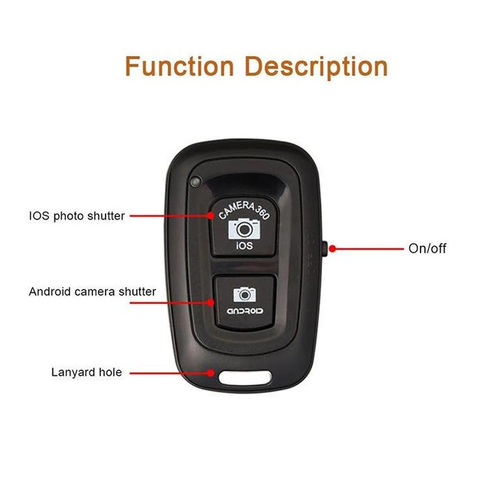 Bluetooth Remote Shutter For Self Timer Black