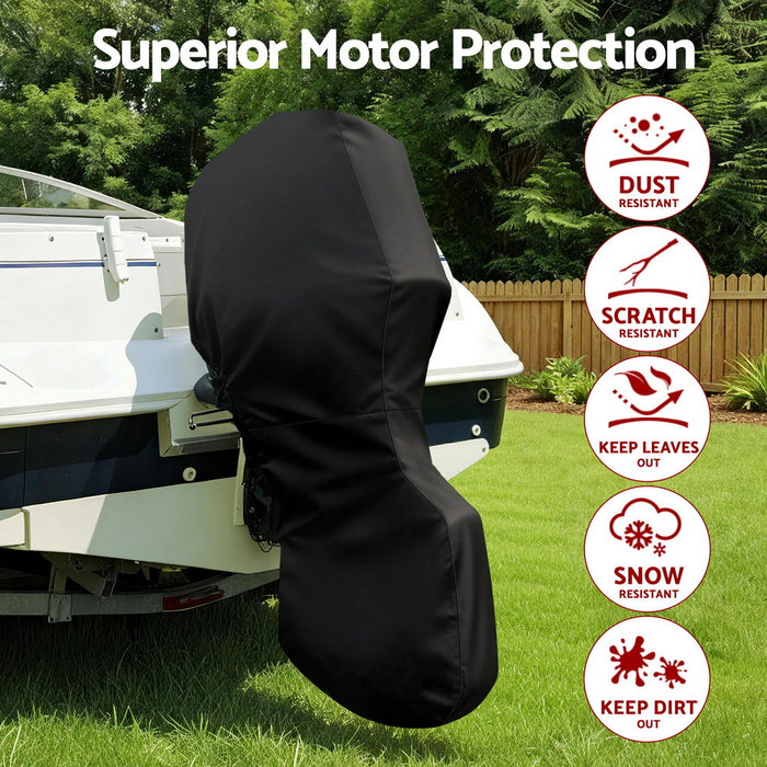 Full Outboard Boat Motor Engine Cover Dust Rain Protection 100Hp -150Hp 600D Black