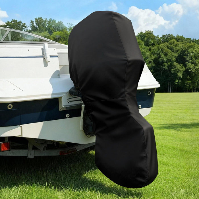 Full Outboard Boat Motor Engine Cover Dust Rain Protection 100Hp -150Hp 600D Black