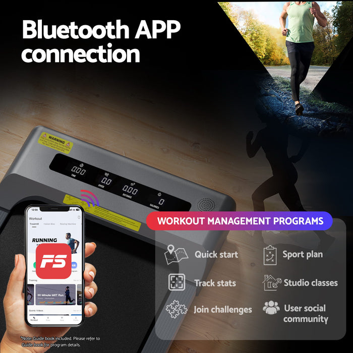 Treadmill Electric Walking Pad Incline Under Desk Home Gym 380Mm Grey