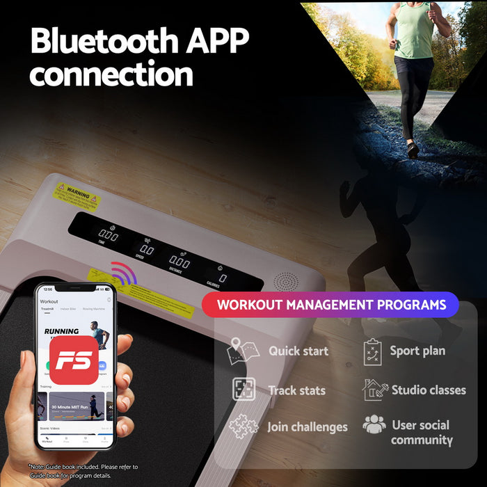 Treadmill Electric Walking Pad Incline Under Desk Home Gym 380Mm Pink