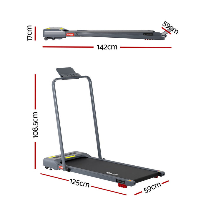 Treadmill Electric Walking Pad Incline Under Desk 380Mm Grey