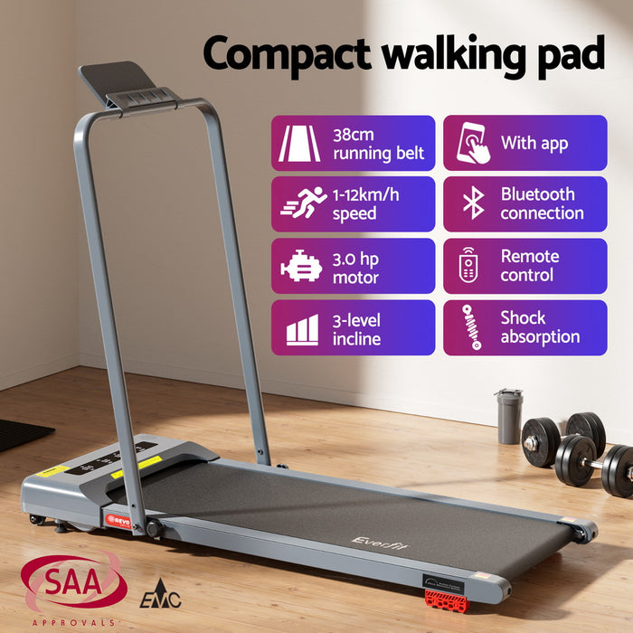 Treadmill Electric Walking Pad Incline Under Desk 380Mm Grey