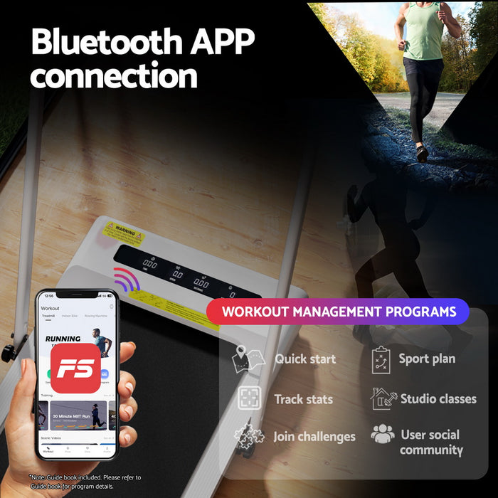 Treadmill Electric Walking Pad Incline Under Desk 380Mm White