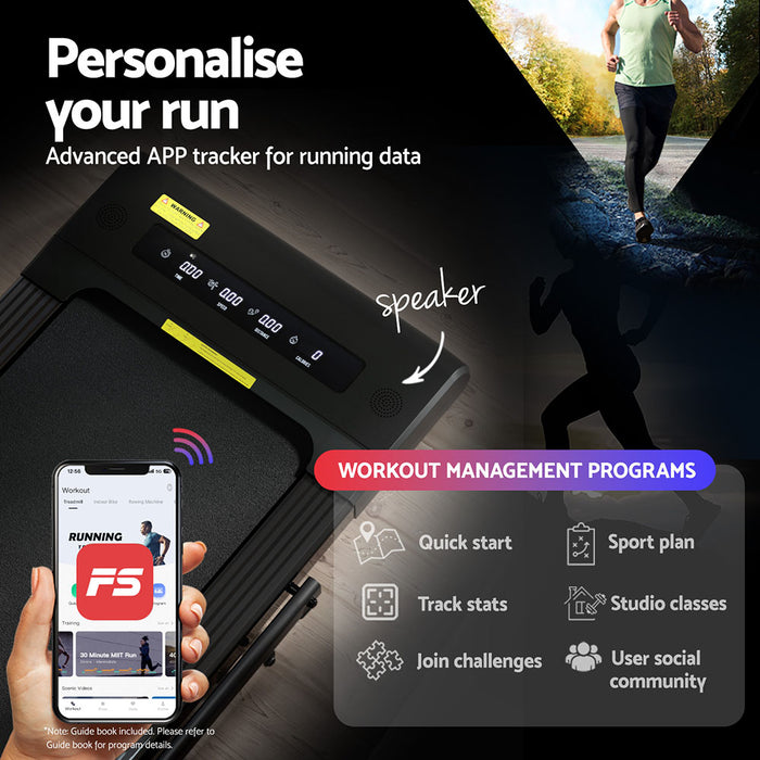 Treadmill Electric Walking Pad Under Desk Home Gym Fitness 400Mm Black