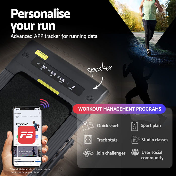 Treadmill Electric Walking Pad Under Desk Home Gym Fitness 400Mm Grey