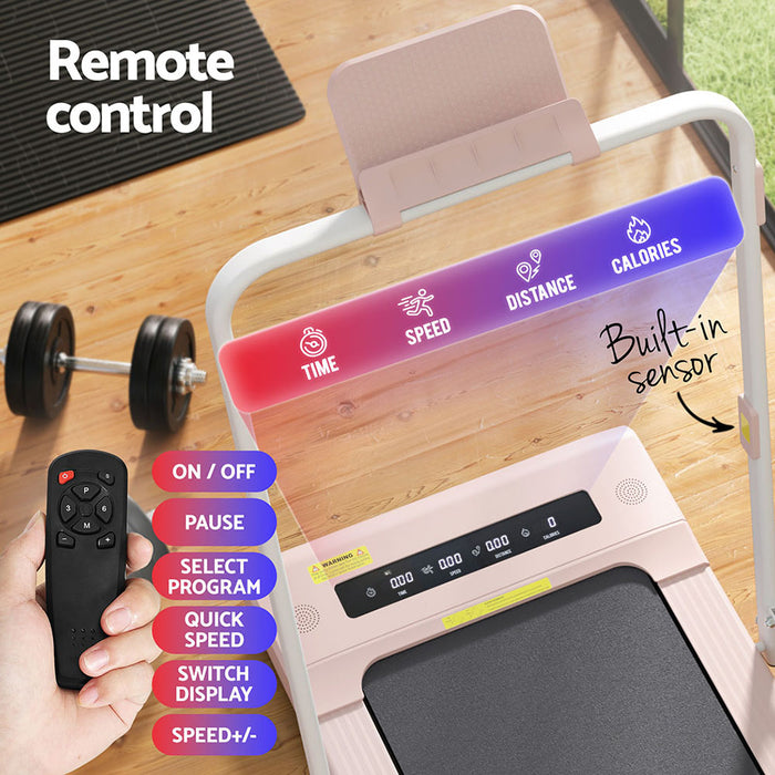 Treadmill Electric Walking Pad Under Desk Home Gym Fitness 400Mm Pink