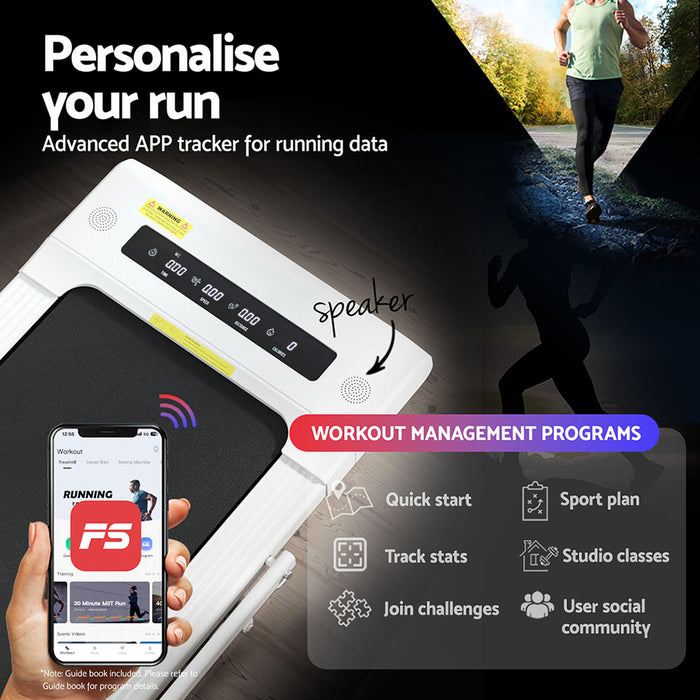 Treadmill Electric Walking Pad Under Desk Home Gym Fitness 400Mm White