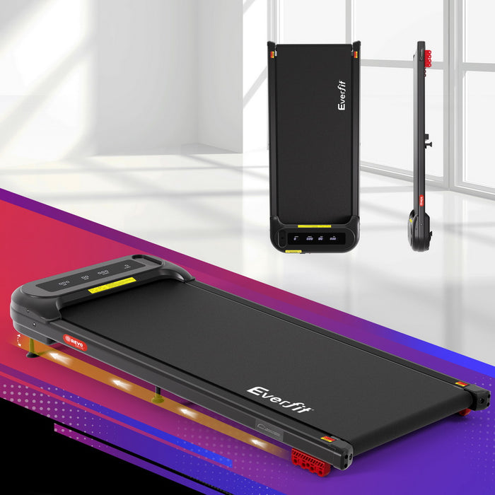 Treadmill Electric Walking Pad With Incline Under Desk Home Gym Black