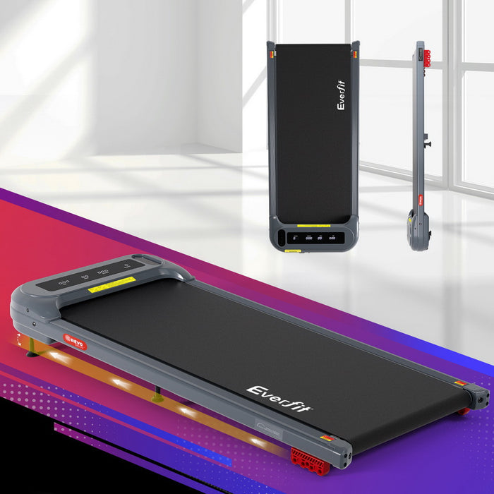 Treadmill Electric Walking Pad With Incline Under Desk Home Gym Grey