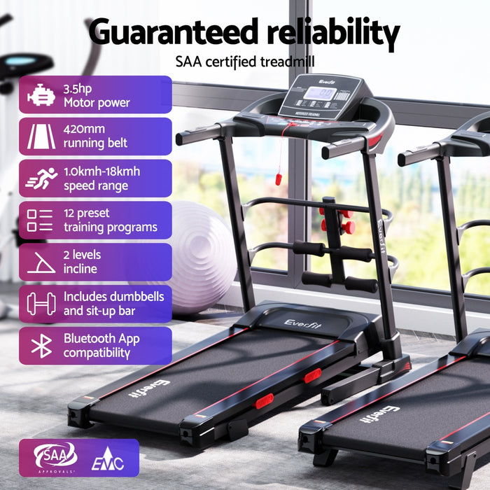 Treadmill Electric Home Gym Fitness Exercise Machine W/ Sit Up Bar 420Mm