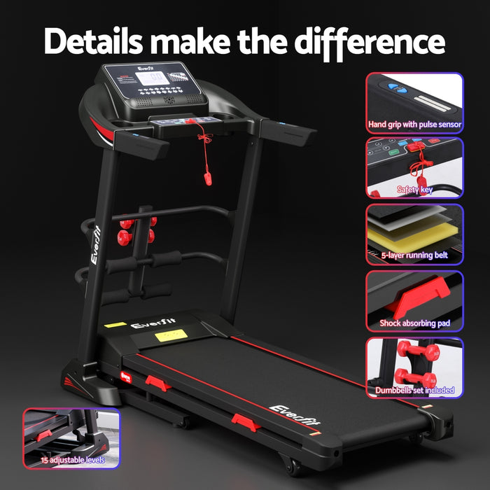 Treadmill Electric Home Gym Fitness Exercise Machine W/ Sit Up Bar 450Mm